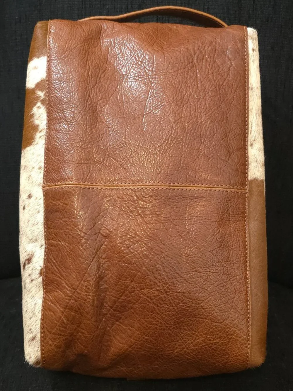F.H. Wadsworth Men's Brindle Cowhair on Hide and Leather Shoe Bag